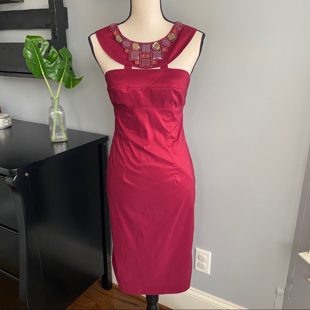 Semi-Formal WineColorDress By Adrianna Papell Sz 4
